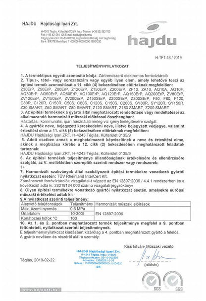 HAJDU ZA-10 VÍZMELEGÍTŐ 10L ALSÓS - ZÁRT RENDSZERŰ 2111211711