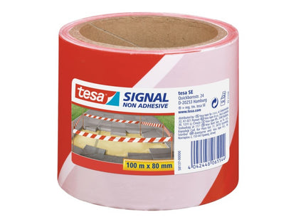 TESA BIZTONSÁGI SZALAG KORDONSZALAG PIROS/FEHÉR 100M:80MM