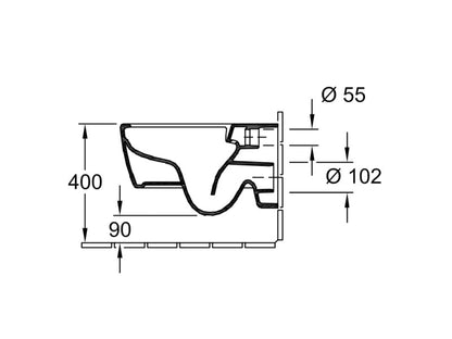 VILLEROY & BOCH AVENTO FALI WC, PEREM NÉLKÜLI, KOMBIPACK, 9M87S101 SLIMSEAT WC-ÜLŐKÉVEL