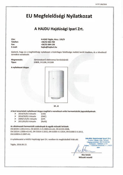 HAJDU VILLANYBOJLER SY 80R SMILEY