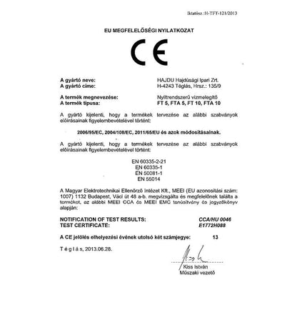 HAJDU FTA-10, NYÍLT RENDSZERŰ VÍZMELEGÍTŐ, ALSÓS + CSAPTELEP 2121221211