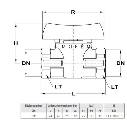 MOFÉM 3/4" BB FLEXUM GÁZ GOLYÓSCSAP    7/# !!