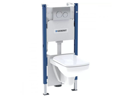 GEBERIT DUOFIX BASIC SZERELŐELEM KÉSZLET, DELTA20 NYOMÓLAP, SELNOVA SQUARE FALI WC-VEL, ÜLŐKÉVEL