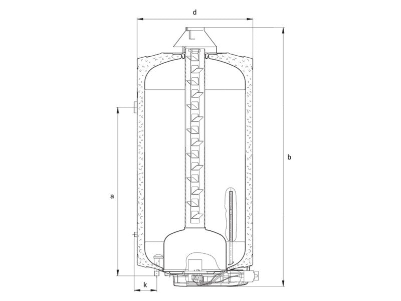 HAJDU GÁZBOJLER 120L, FALI, KÉMÉNY NÉLKÜLI, GB 120.2-3