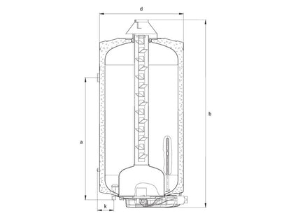 HAJDU GÁZBOJLER 120L, FALI, KÉMÉNY NÉLKÜLI, GB 120.2-3