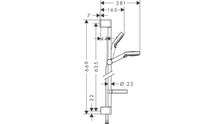 HANSGROHE CROMETTA VARIO ZUHANYSZETT 0,65M - CASETTA SZAPPANTARTÓVAL