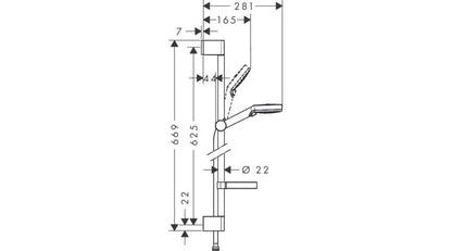 HANSGROHE CROMETTA VARIO ZUHANYSZETT 0,65M - CASETTA SZAPPANTARTÓVAL