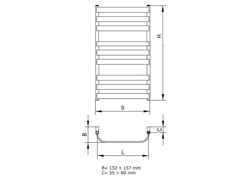 RADECO BILLY 2 CSŐRADIÁTOR  930X530 452W RAL 9005  #