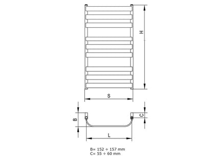 RADECO BILLY 2 CSŐRADIÁTOR  930X530 452W RAL 9005  #