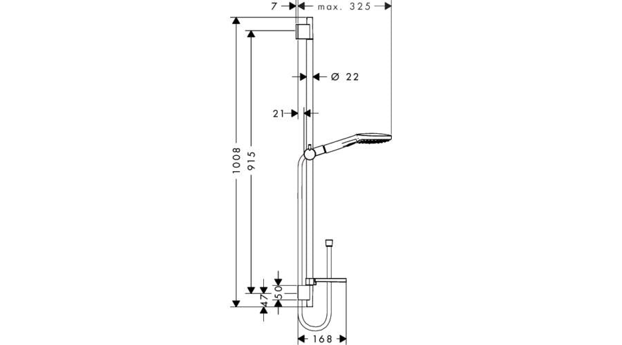 HANSGROHE RAINDANCE SELECT E 120/UNICA´S PURO ZUHANYSZETT 0,90M, KRÓM