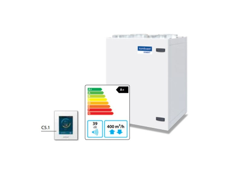 KOMFOVENT HŐSZIVATTYÚS LÉGKEZELŐ RHP400 2.8/2.4 C5.1 ÁLLÓ