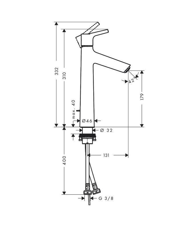 HANSGROHE TALIS S 190 MOSDÓCSAPTELEP - AUT. LEERESZTŐVEL