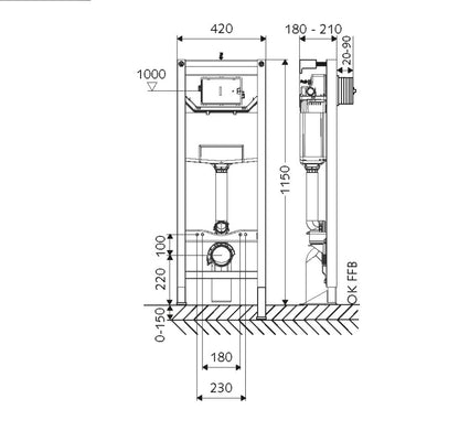 SCHELL MONTUS C AKADÁLYMENTES WC SZERELŐMODUL, FALBA ÉPÍTHETŐ WC TARTÁLY