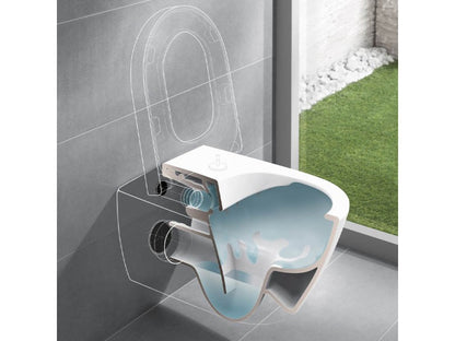 VILLEROY & BOCH ARCHITECTURA NÉGYSZÖG, HÁTSÓS, MÉLYÖBLÍTÉSŰ FALI WC + QUICKRELEASE ÜLŐKE