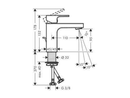 HANSGROHE VERNIS SHAPE MOSDÓCSAPTELEP 100, AUTOMATA LEERESZTŐVEL, KRÓM