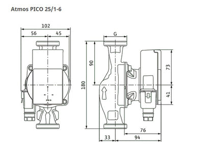 WILO ATMOS PICO 25/1-6 FŰTÉSI KERINGETŐ SZIVATTYÚ
