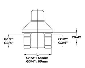 MOFÉM 3/4" CSEMPESZELEP PIROS