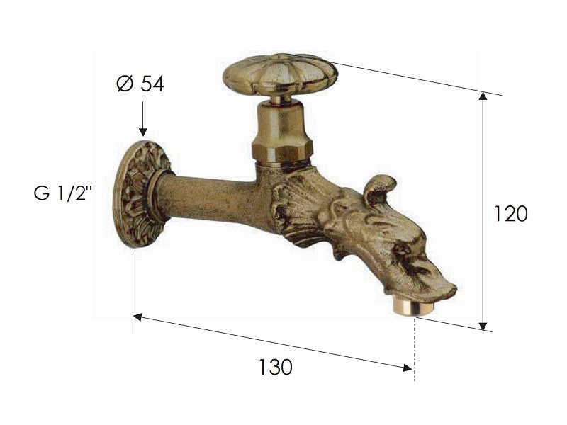 REMER KERTI CSAP 1/2" RÉZ SÁRKÁNYFEJES
