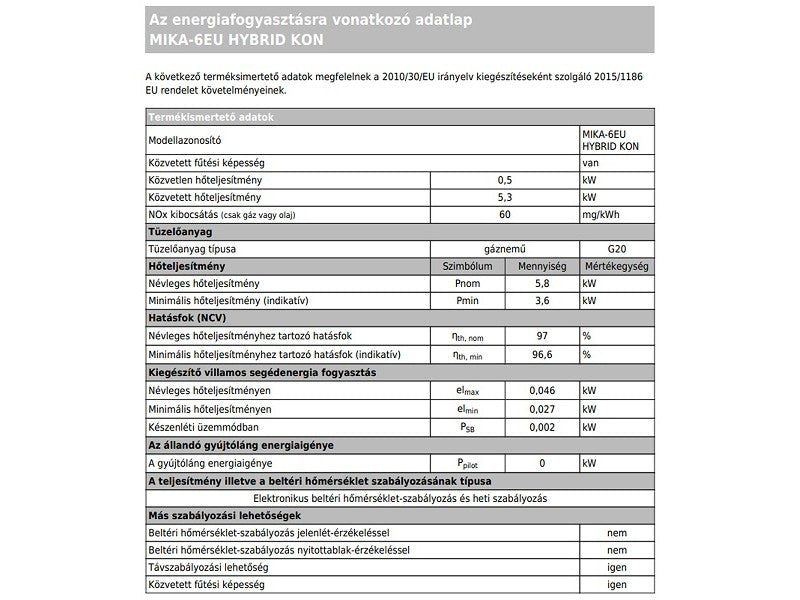 MIKA TURBÓCSÖVES VENTILÁTOROS IONIZÁCIÓS KONDENZÁCIÓS VÁLTÓSZELEPES MINIKAZÁN 6KW FŰTŐKÉSZÜLÉK !!