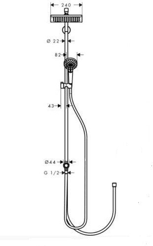 HANSGROHE CROMETTA E 240 SHOWERPIPE RENO ECOSMART KRÓM