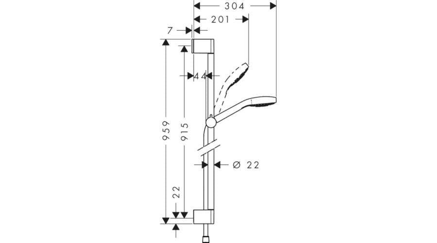 HANSGROHE CROMA SELECT E VARIO UNICA ZUHANYSZETT 90CM FEHÉR/KRÓM