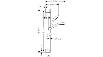 HANSGROHE CROMA SELECT E VARIO UNICA ZUHANYSZETT 90CM FEHÉR/KRÓM