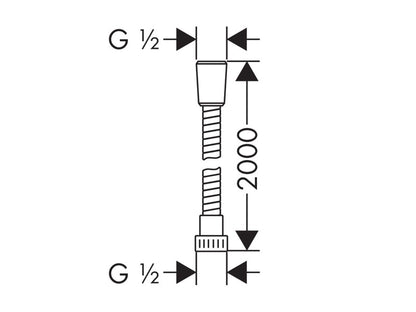 HANSGROHE METAFLEX ZUHANYCSŐ 2,0M