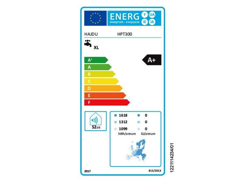 HAJDU HPT300C HŐSZIVATTYÚS FORRÓVÍZTÁROLÓ, 1 CSŐKÍGYÓVAL, SMART VEZÉRLÉS