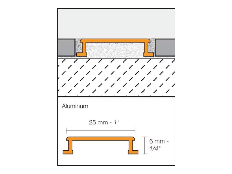 SCHLÜTER DESIGNLINE AME BORDÜRPROFIL 2,5M, MATT ELOX,ALU, DEKORLÉC