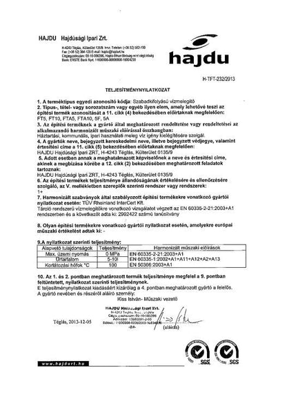 HAJDU AQUASTIC 5A VÍZMELEGÍTŐ ALSÓS AQ 5A 2121123412