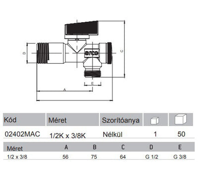 1/2"-3/8" SAROKCSAP MINI ARCO SZŰRŐS VÍZKŐMENTES VITAQ   44#