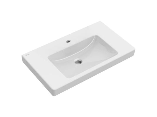 VILLEROY & BOCH SUBWAY 2.0 BEÉPÍTHETŐ MOSDÓ, SZÖGLETES, 80X47, TÚLFOLYÓVAL