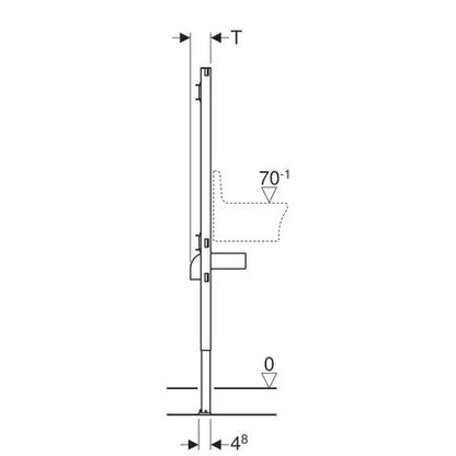 GEBERIT DUOFIX FALIKÚT SZERELŐKERET 130CM FALON KÍVÜLI CSAPTELEPHEZ