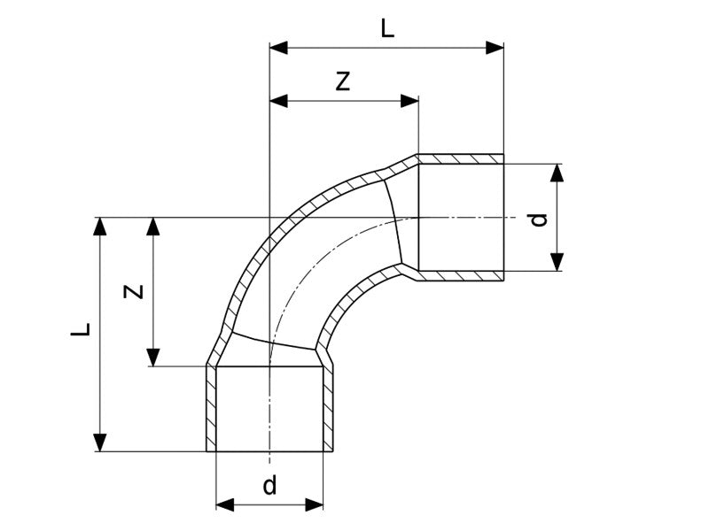 10/90° BB RÉZ ÍV 5002A #10