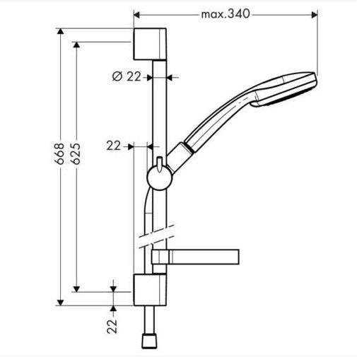 HANSGROHE CROMA 100 VARIO ZUHANYSZETT 0,65M RUDAS