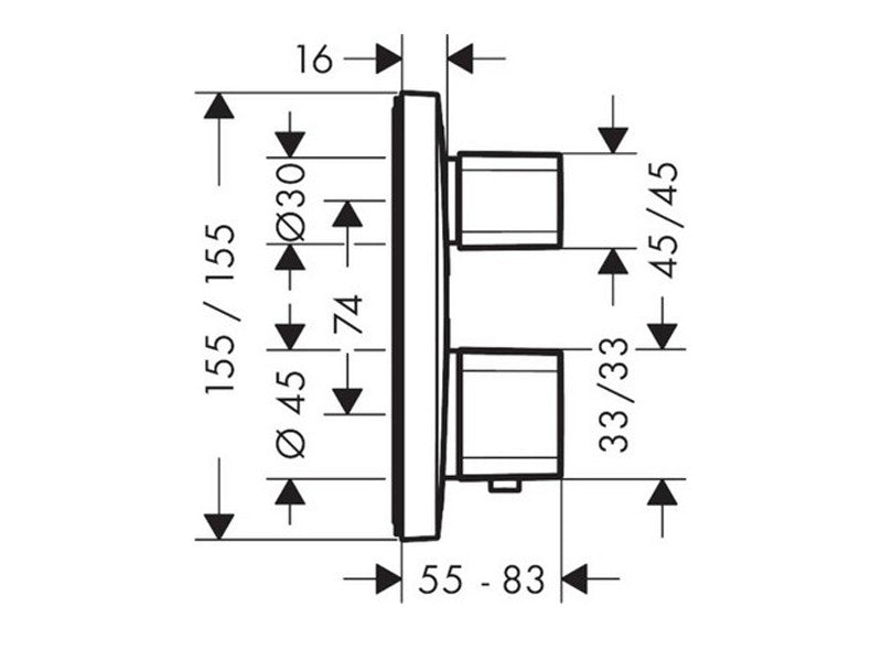 HANSGROHE ECOSTAT E TERMOSZTÁTOS SZÍNKÉSZLET 2 FOGYASZTÓHOZ