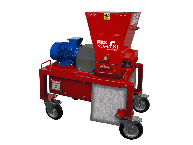 Bérelhető EUROKOMAX törmelékdaráló gördíthető alvázon (400 V, 4kW) 3 db szita tartozékkal