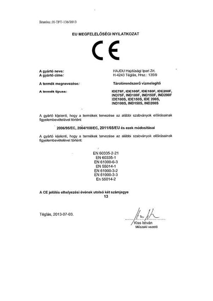 HAJDU IND150S INDIREKT TÁROLÓ ÁLLÓ ERP