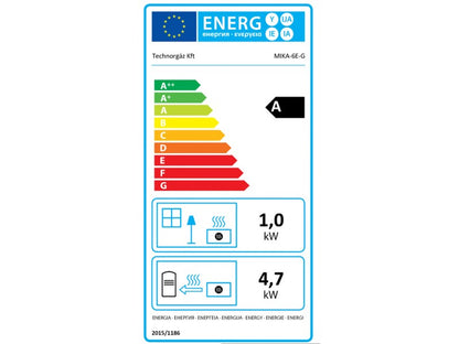 MIKA GRAVITÁCIÓS PARAPETES VENTILÁTOROS IONIZÁCIÓS MINIKAZÁN 6KW  FŰTŐKÉSZÜLÉK DIGITÁLIS KIJELZŐ