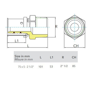 COMISA PRESS 75X5-2 1/2" CSATLAKOZÓ KM