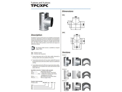 ALNOR T-IDOM, SZIMETRIKUS OLDALÁGAK, 90°, 100-080