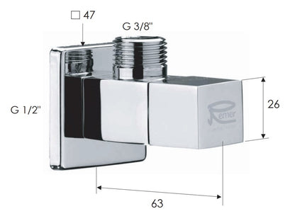 REMER SQUARE SAROKSZELEP 1/2"-3/8"