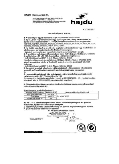 HAJDU IDE200F INDIREKT TÁROLÓ FALI + KERÁMIA FŰTŐB. ERP