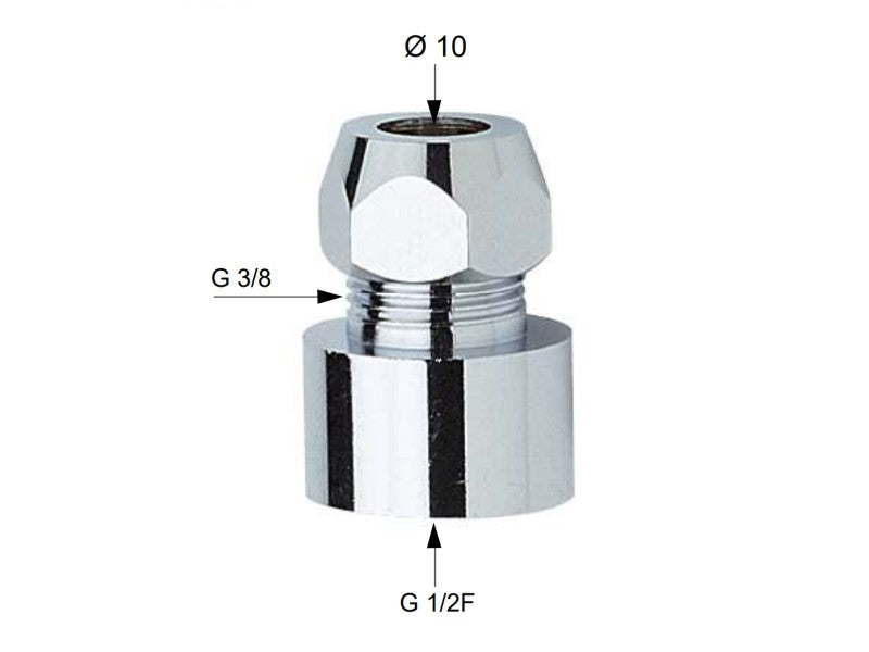 REMER 1/2"X10 KRÓM CSATLAKOZÓ