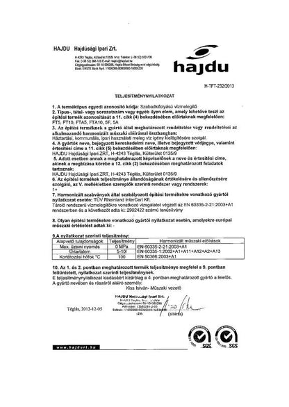 HAJDU AQUASTIC 5F VÍZMELEGÍTŐ FELSŐS AQ 5F 2121123312