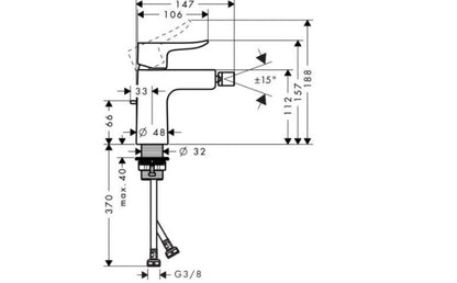 HANSGROHE METRIS BIDETCSAPTELEP - AUTOMATA LEERESZTŐVEL