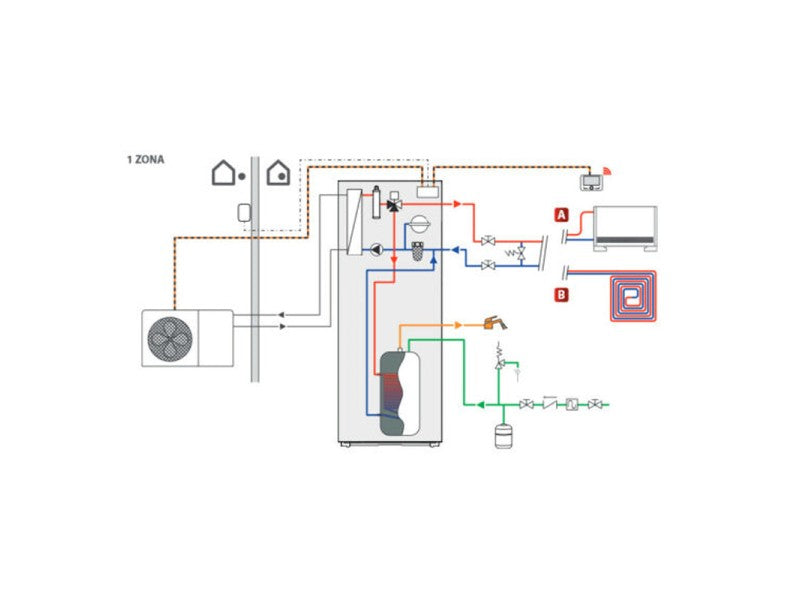 ARISTON NIMBUS COMPACT 80 S-T NET R32, SPLIT HŐSZIVATTYÚ RENDSZER, 8KW, FALI BELTÉRI, 3FÁZISÚ, HM