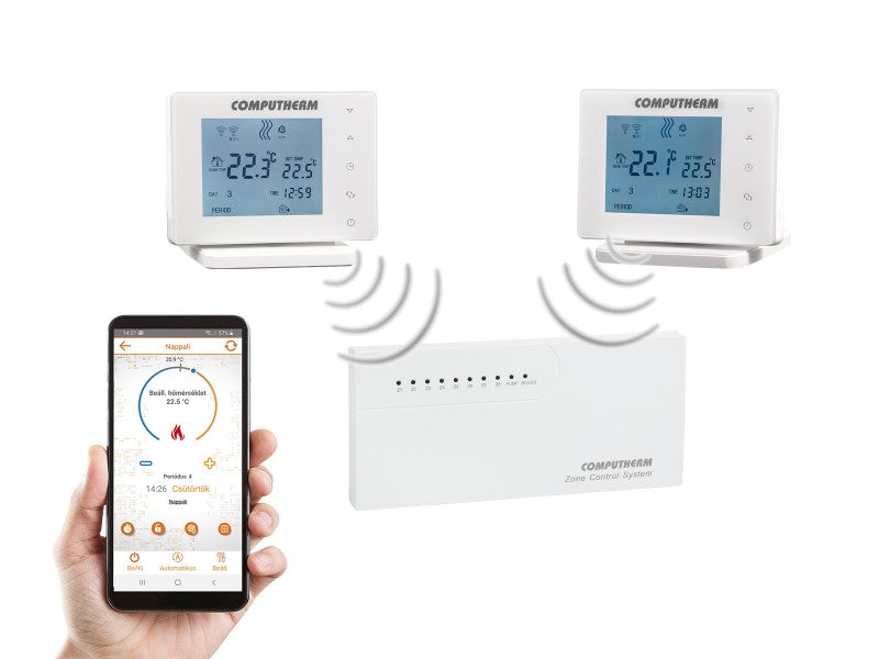 COMPUTHERM E800RF MULTIZÓNÁS WI-FI TERMOSZTÁT, VEZETÉK NÉLKÜLI ÉRINTŐGOMBOS VEZÉRLŐKKEL