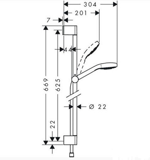 HANSGROHE CROMA SELECT E VARIO ZUHANYSZETT 0,65M