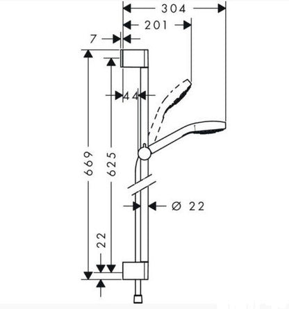 HANSGROHE CROMA SELECT E VARIO ZUHANYSZETT 0,65M